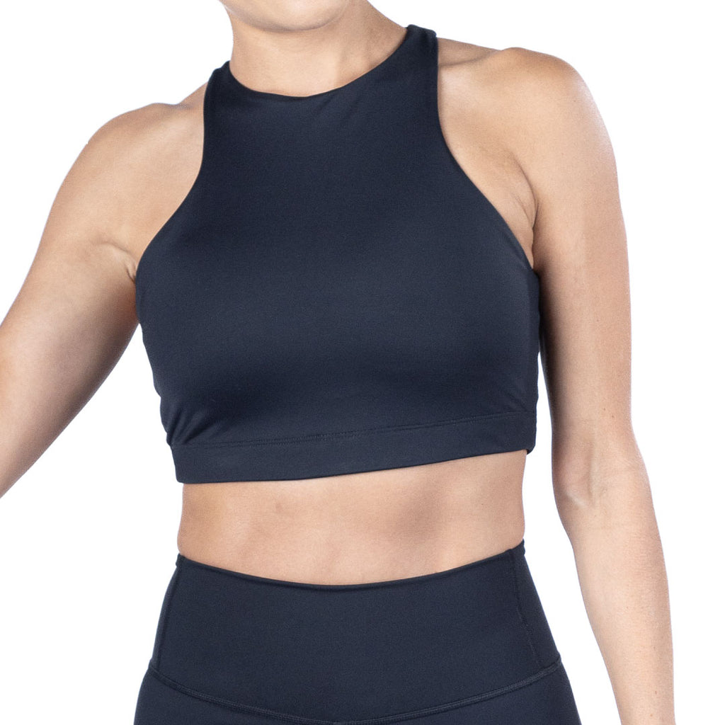 WO Body Apparel - The High Neck Crop Top - Close-Up of Premium Fabric and Design