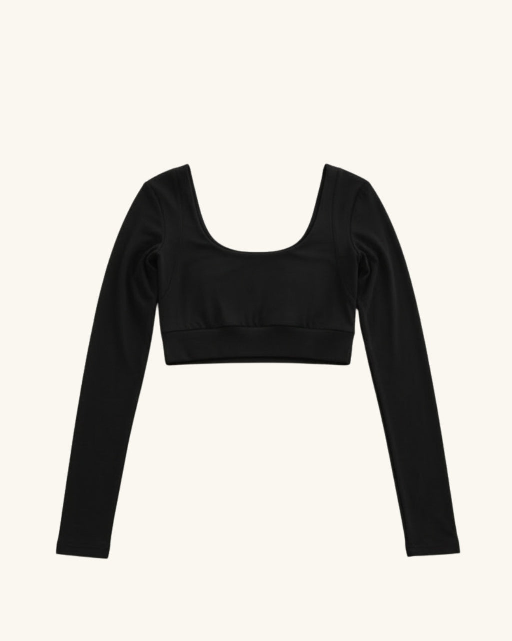 Round Long Sleeve Crop Top