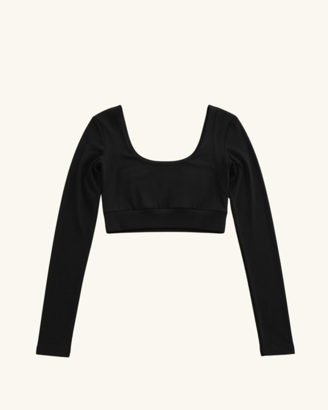 Round Long Sleeve Crop Top