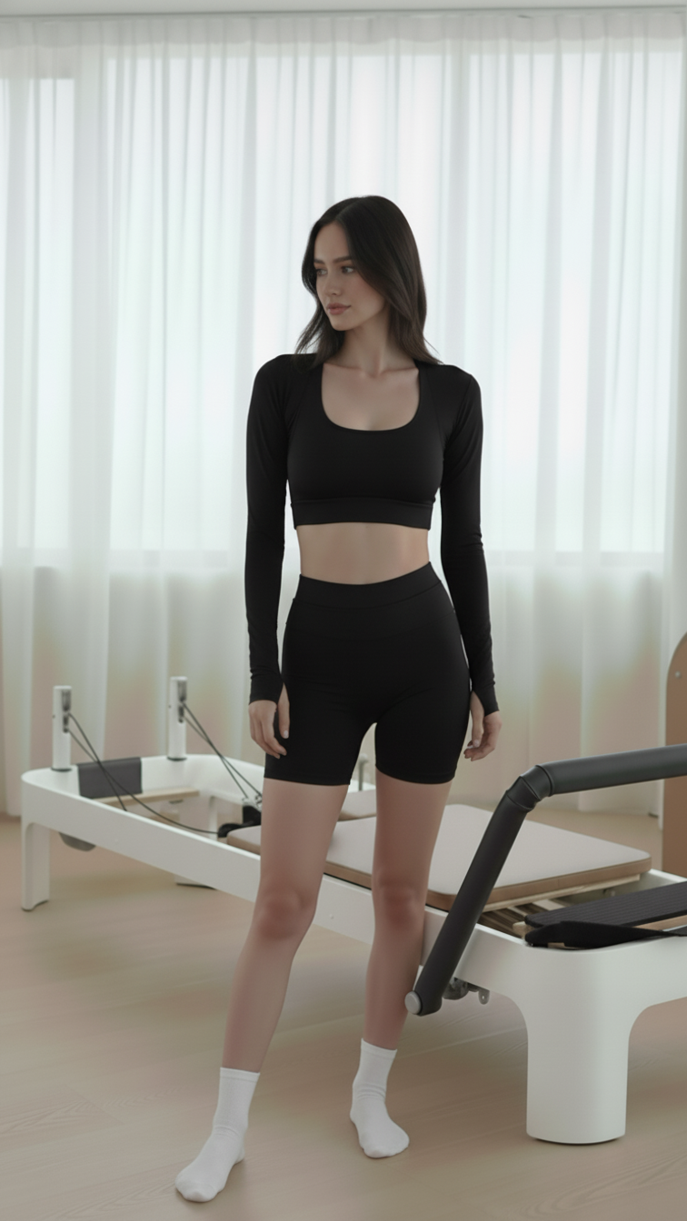 Round Long Sleeve Crop Top