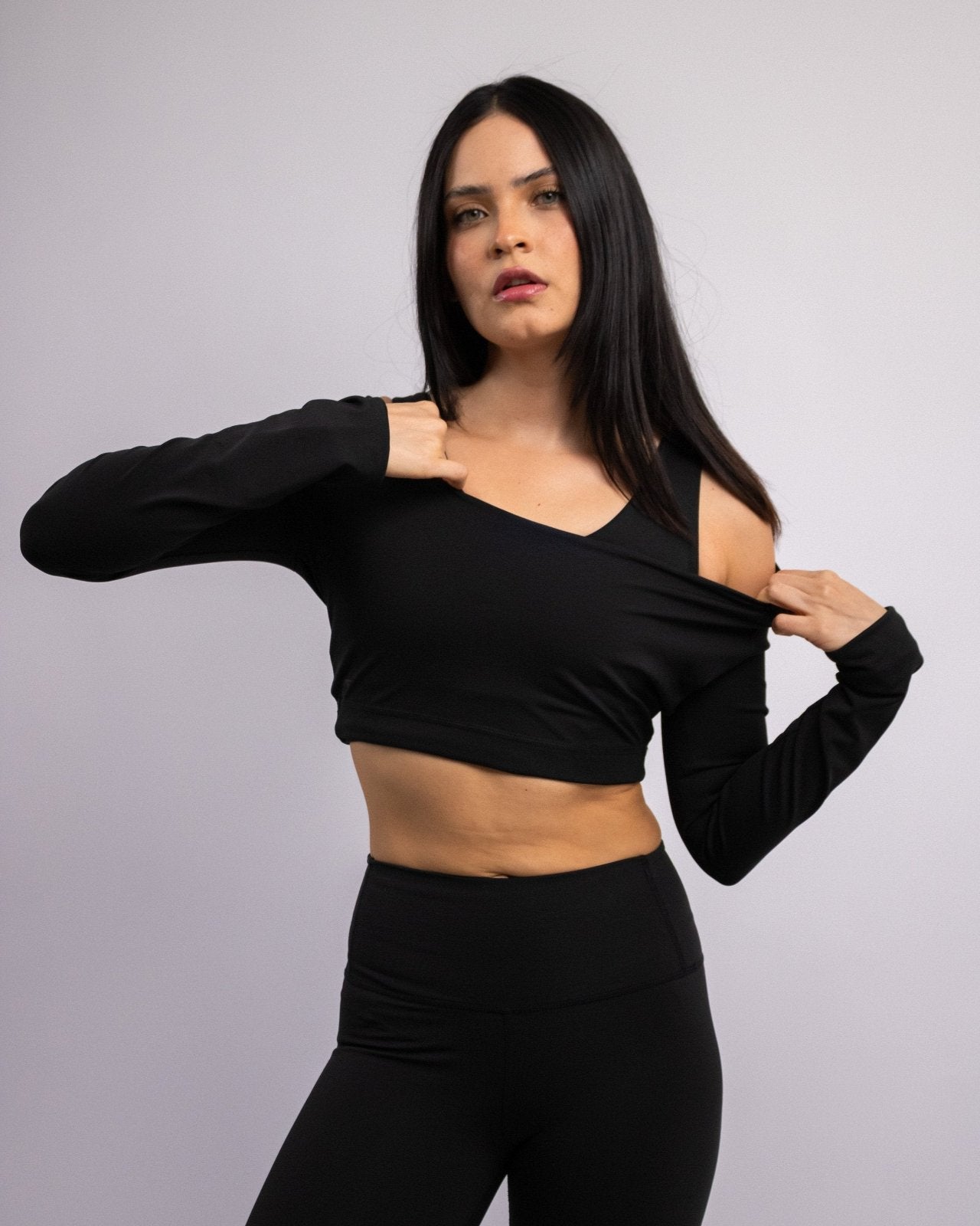 The Round Long Sleeve Crop Top