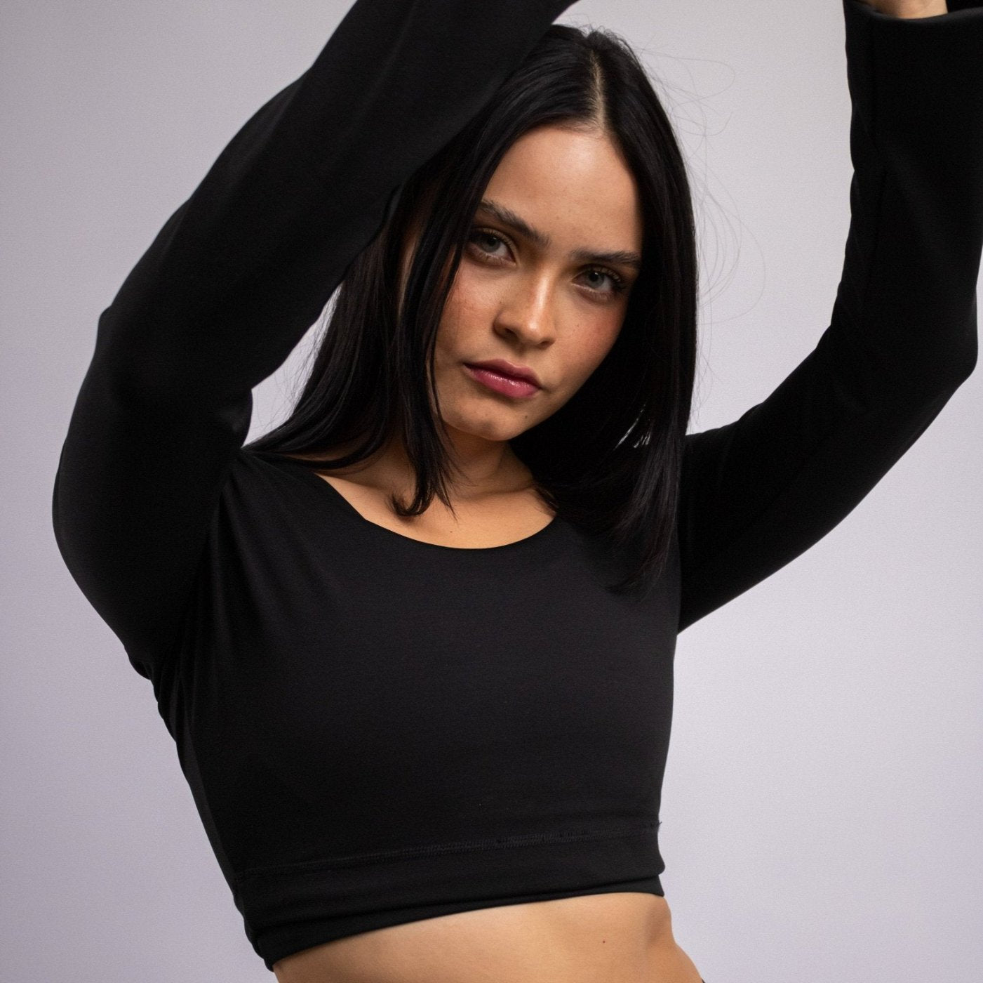 The Round Long Sleeve Crop Top